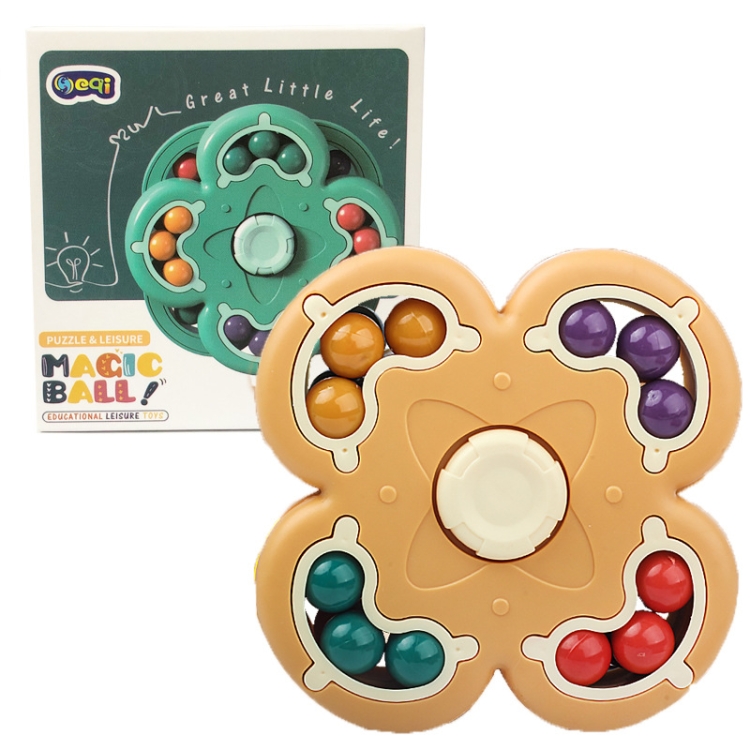 3 PCS Magic Bean Toy Decompression Double-Sided Rotating Magic Cube Toy(Yellow)