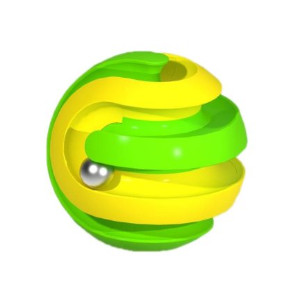 3 PCS Ball Track Fidget Cube Puzzle Decompression Toy(Yellow Green)