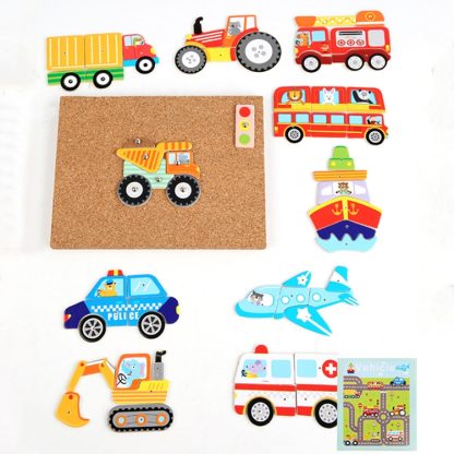 MQY-9988 Early Childhood Education Puzzles Baby Wooden Puzzle Toys(Traffic) - Image 2