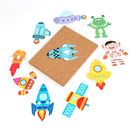 MQY-9988 Early Childhood Education Puzzles Baby Wooden Puzzle Toys(Space)