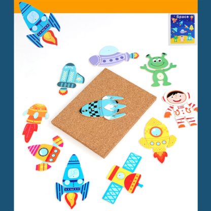 MQY-9988 Early Childhood Education Puzzles Baby Wooden Puzzle Toys(Space) - Image 2