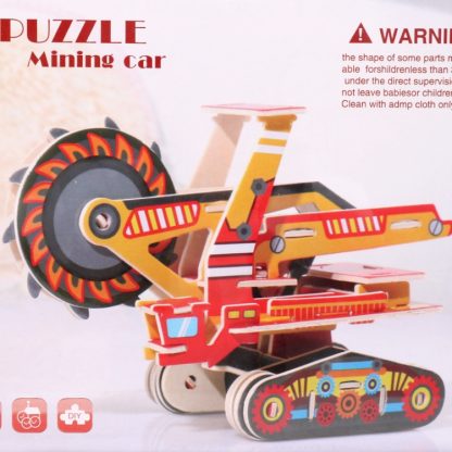 3 PCS 512 Children Wooden Assembled Car Engineering Vehicle Excavator Assembling Toy(Mining Vehicle) - Image 2