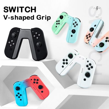 V-Shaped Fast Charging Handle Grip For Nintendo Switch JoyCon(Black) - Image 2