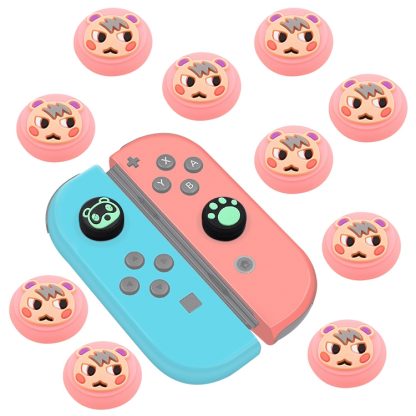 10 PCS Silicone Rocker Cap Button Cap 3D Protective Cap For Nintendo Switch/Lite Joycon(Pink)