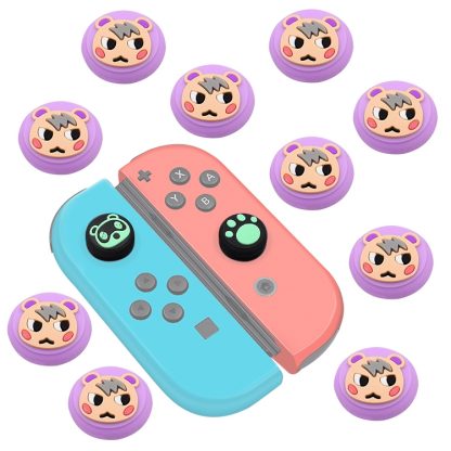 10 PCS Silicone Rocker Cap Button Cap 3D Protective Cap For Nintendo Switch/Lite Joycon(Purple)