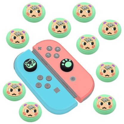 10 PCS Silicone Rocker Cap Button Cap 3D Protective Cap For Nintendo Switch/Lite Joycon(Green)