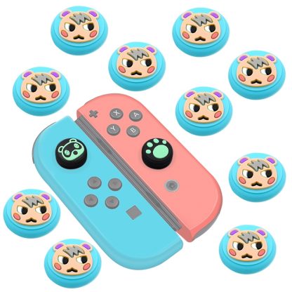 10 PCS Silicone Rocker Cap Button Cap 3D Protective Cap For Nintendo Switch/Lite Joycon(Blue)