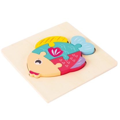 3 PCS Early Childhood Education Wooden Three-Dimensional Jigsaw Puzzle Toy(Fish)