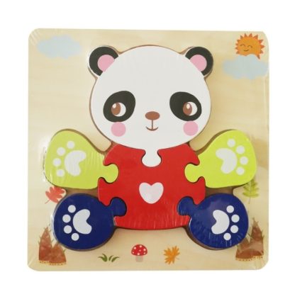 3 PCS Early Childhood Education Wooden Three-Dimensional Jigsaw Puzzle Toy(Y-Panda)