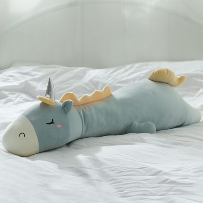 Unicorn Doll Long Pillow Plush Toys Bedside Cushion, Size: 120cm(Blue Green)