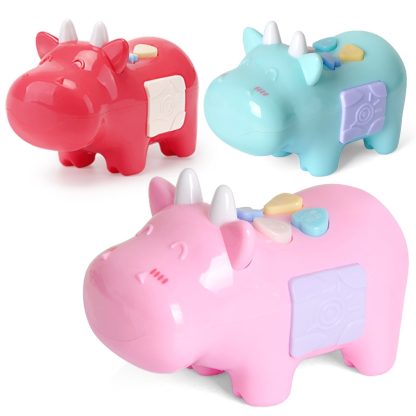 3 PCS Enlightenment Hippo Early Education Story Machine Luminous Mini Baby Learning Machine Music and Light Story Toy(Pi - Image 2