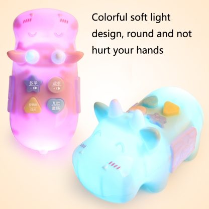 3 PCS Enlightenment Hippo Early Education Story Machine Luminous Mini Baby Learning Machine Music and Light Story Toy(Pi - Image 3