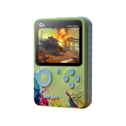 G5 Retro Children Macaron Handheld Game Console Color Screen Built-In 500 Games, Style: Single (Green)