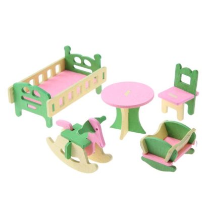 Simulation Miniature Wooden Furniture Kids Toys Doll House Set(542)