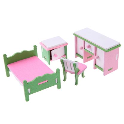 Simulation Miniature Wooden Furniture Kids Toys Doll House Set(560)