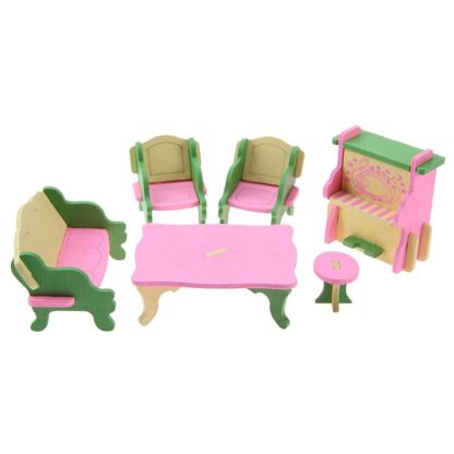 Simulation Miniature Wooden Furniture Kids Toys Doll House Set(543) - Image 2