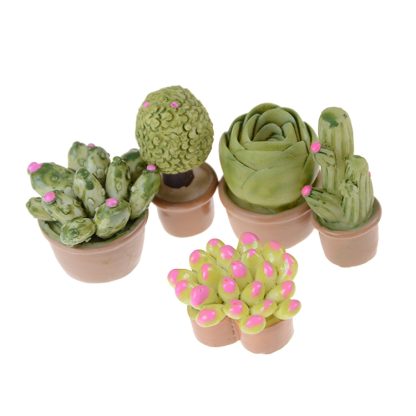 10 PCS Home Decoration Mini Succulents Miniature Green Plants Potted Toys,  Random Style Delivery