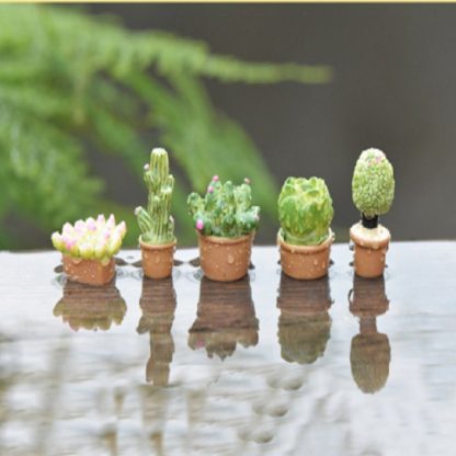 10 PCS Home Decoration Mini Succulents Miniature Green Plants Potted Toys,  Random Style Delivery - Image 2