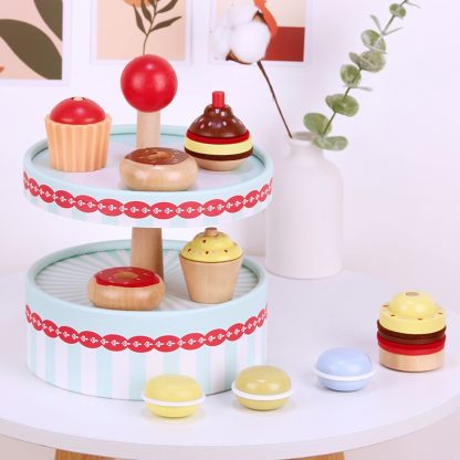 Girl Birthday Gift Simulation Cake Play House Kitchen Wooden Toys(Cake Tower) - Image 2