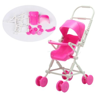 10 PCS Plastic Mini Baby Stroller Doll House Accessories Children Educational Toys