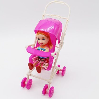 10 PCS Plastic Mini Baby Stroller Doll House Accessories Children Educational Toys - Image 2