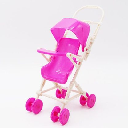 10 PCS Plastic Mini Baby Stroller Doll House Accessories Children Educational Toys - Image 3