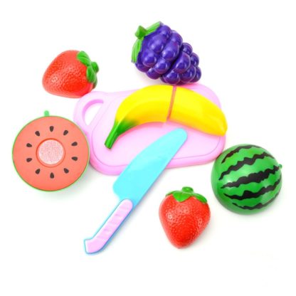 Pretend Play Plastic Food Toy Cutting Fruit Vegetable for Children, Random Color and Style 23 PCS / Set - Image 3