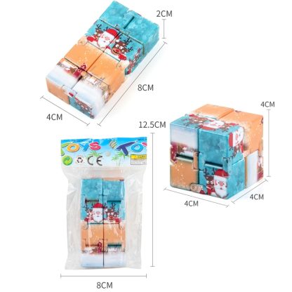 3 PCS Infinite Magic Cube Halloween & Christmas Theme Decompression Pocket Cube Second Order Cube Toy(NO.335K-8 Pink Blu - Image 3