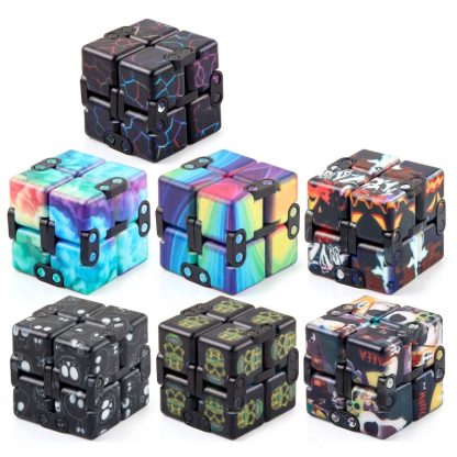 3 PCS Unlimited Magics Cube Colorful UV Printing Pocket Magic Cube Variety Folding Fingertip Magic Cube Decompression To - Image 2