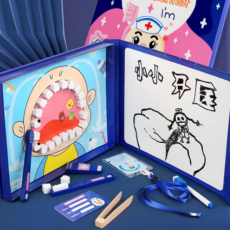 Children Educational Role Playing Simulation Wooden Dentist Suit(Little Dentist) - Image 2