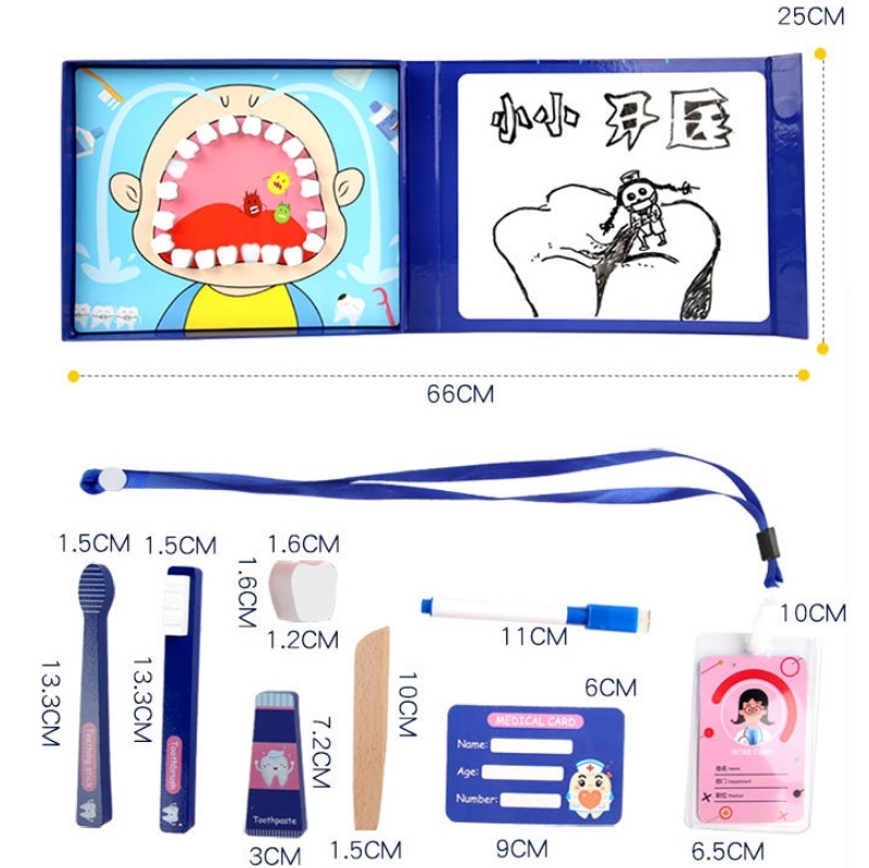 Children Educational Role Playing Simulation Wooden Dentist Suit(Little Dentist) - Image 3