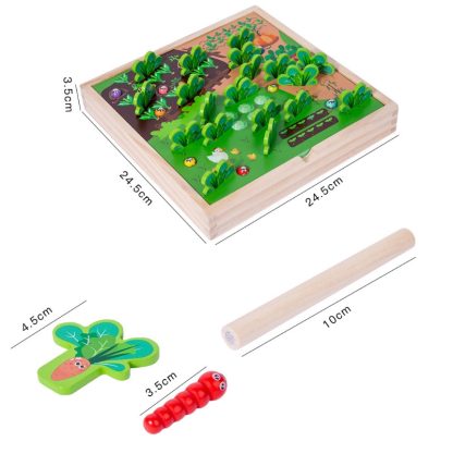 Children Pastoral Plucking Radish Catching Insects Game For Babies Early Education Wooden Toys(Farm) - Image 3