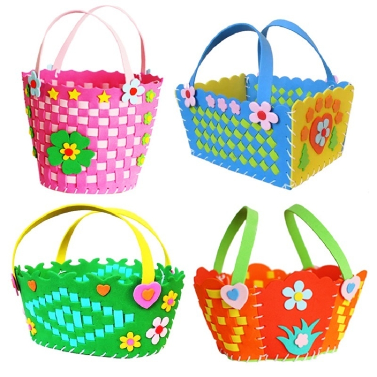 Children DIY Handmade EVA Woven Basket Portable Flower Basket, Random Style Delivery - Image 2
