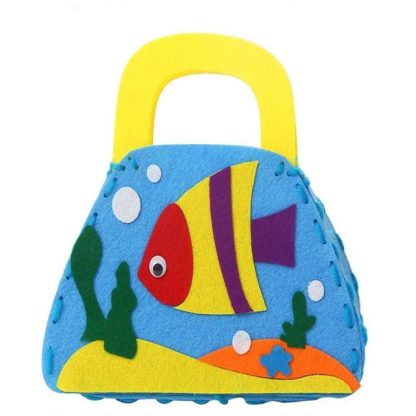 Non-woven Fabric DIY Cartoon Paste Hand Sewing Bag Fabric Bag(Small Fish)