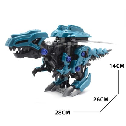 MoFun 5701 Children Mechanical Electric Walking Tyrannosaurus Simulation Animal Puzzle Assembled Toy(Blue) - Image 3