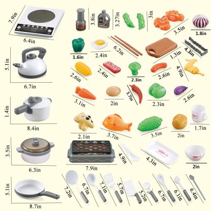 MoFun 5715 52 in 1 Children Pretend Play Kitchen Home Appliances Toys Simulation Cooker Kitchenware Food Set(White) - Image 3