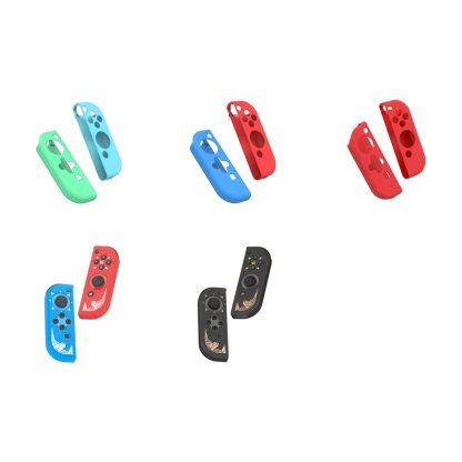 IINE Gamepad Silicone Flat Protective Sleeve Handle Split Silicone Case For Nintendo Switch Joy-Con(Red Blue-L444) - Image 2