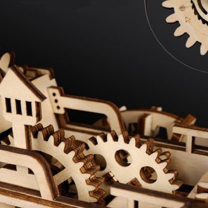 LK701 Locomotive DIY Puzzle Jigsaw Toy 3D Wooden Crafts Decoration Clockwork Dynamic Model - Image 3