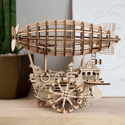 LK702 Airship DIY Puzzle Jigsaw Toy 3D Wooden Crafts Decoration Clockwork Dynamic Model - Image 2