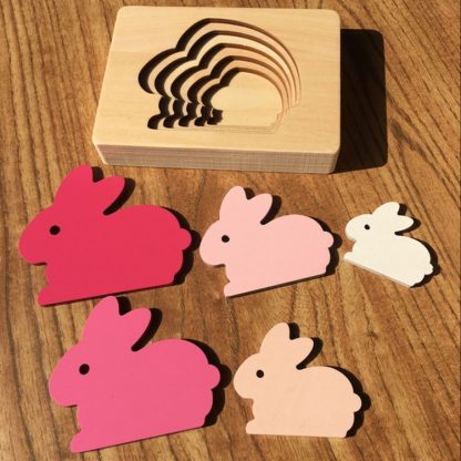 Kids Wooden Toys Cartoon Animal 3D Jigsaw Puzzle Child Early Educational Aids(Rabbit) - Image 3