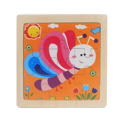 3 PCS Kids Wooden Cartoon Puzzle Jigsaw Toy Early Educational Toys(Butterfly) - Image 2