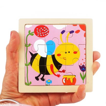 3 PCS Kids Wooden Cartoon Puzzle Jigsaw Toy Early Educational Toys(Butterfly) - Image 3