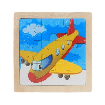 3 PCS Kids Wooden Cartoon Puzzle Jigsaw Toy Early Educational Toys(Plane) - Image 2