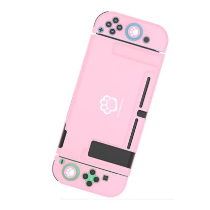 IINE L373 Plastic Shell + Split Protective Cover + Rocker Cap For Nintendo Switch(Full Pink Set)