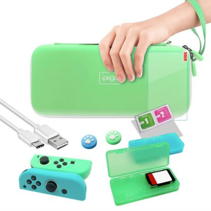 Ipega For Switch Animal Friends Association 12-in-1 Set Carrying Case + Tempered Film + Rocker Cap + Protective Case + C