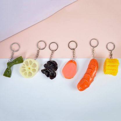 3 PCS Keychain Corn PVC Simulation Vegetable Model Pendant Creative Play House Small Toys - Image 2