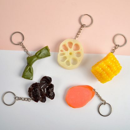 3 PCS Keychain Corn PVC Simulation Vegetable Model Pendant Creative Play House Small Toys - Image 3