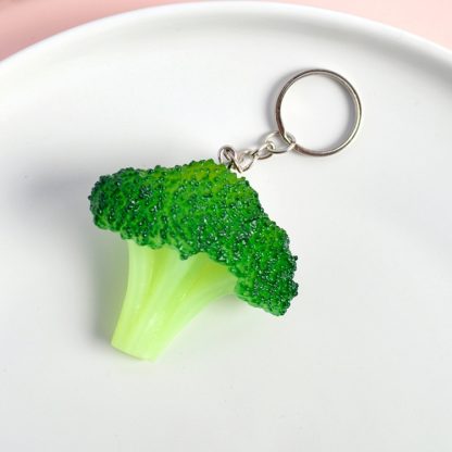 3 PCS Keychain Broccoli PVC Simulation Vegetable Model Pendant Creative Play House Small Toys