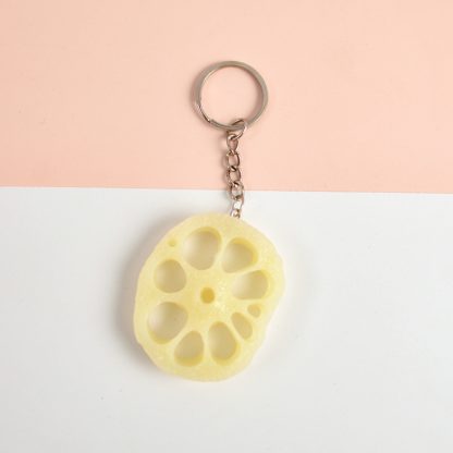 5 PCS Keychain Lotus Root PVC Simulation Vegetable Model Pendant Creative Play House Small Toys