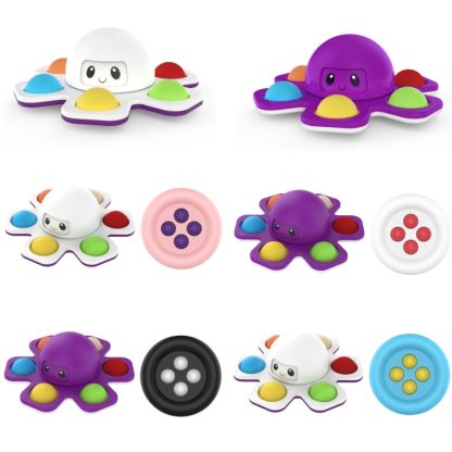 3 PCS Face-Changing Octopus Bubble Top Decompression Toy, Colour: Purple - Image 2